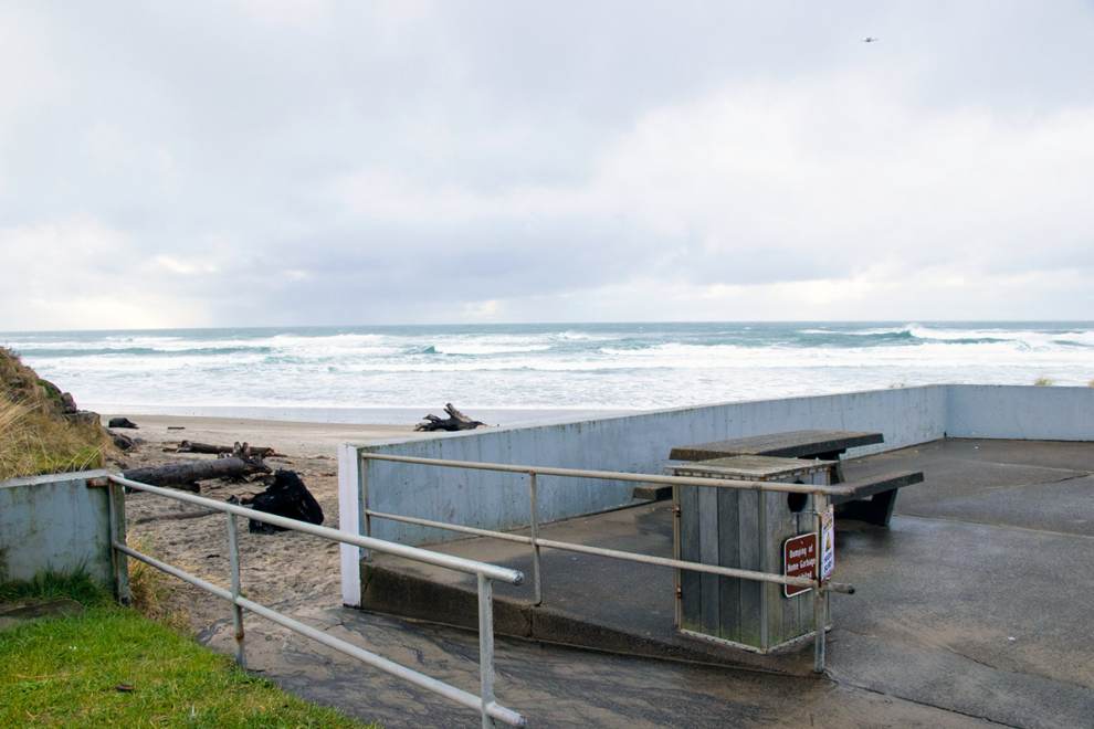 a paved, handicap accessible beach entrance in Lincoln City