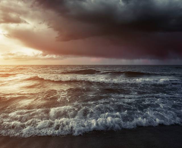 stormy ocean waves