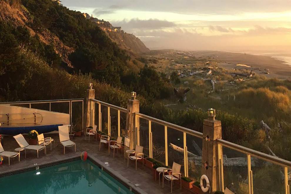 Scenic views from the pool at the Inn at Spanish Head