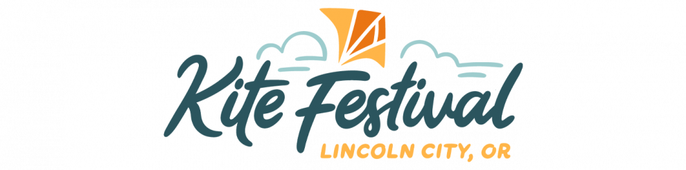 Green and orange logo for the Lincoln City, OR Kite Festival
